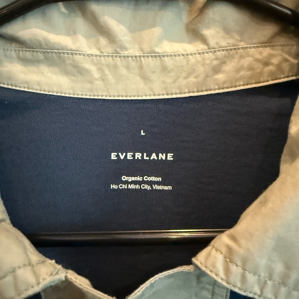 Everlane Blue Green Polo Shirt Short Sleeve Relaxed - Picture 4 of 7